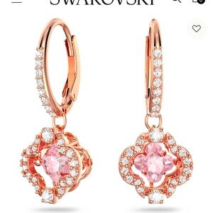 Swarovski Rose Gold and Pink Crystal Earrings